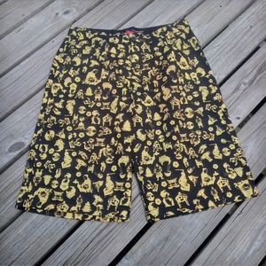 VTG Platinum Gear BAGGIE SHORTS Y2K Black Gold Metallic Rap Streetwear SZ 40